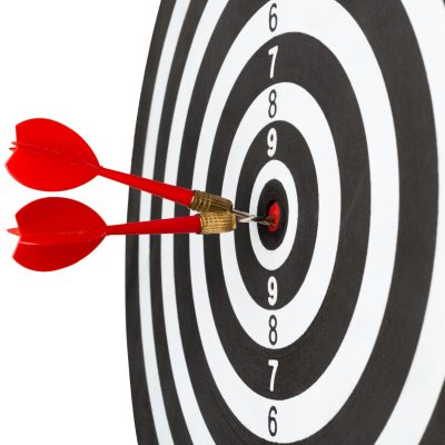 dartboard with darts